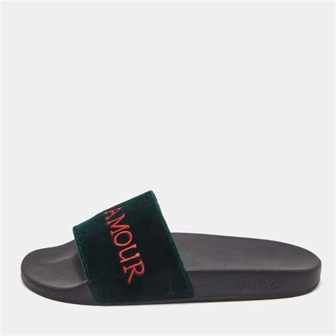 l'aveugle par amour gucci slides|Gucci L'Aveugle Par Amour Velvet Slides .